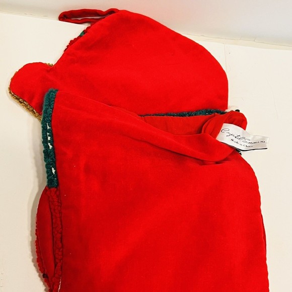 Crystal Snow completed Needlepoint Christmas Stocking Vtg holiday Teddy bear - Picture 8 of 12